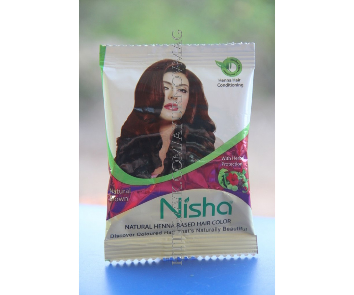 Натуральная краска для волос, бровей , ресниц черная от Nisha